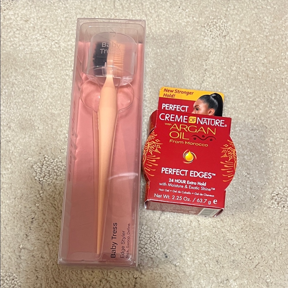 Baby Tress Edge Styler and Creme of Nature Argan Oil Set